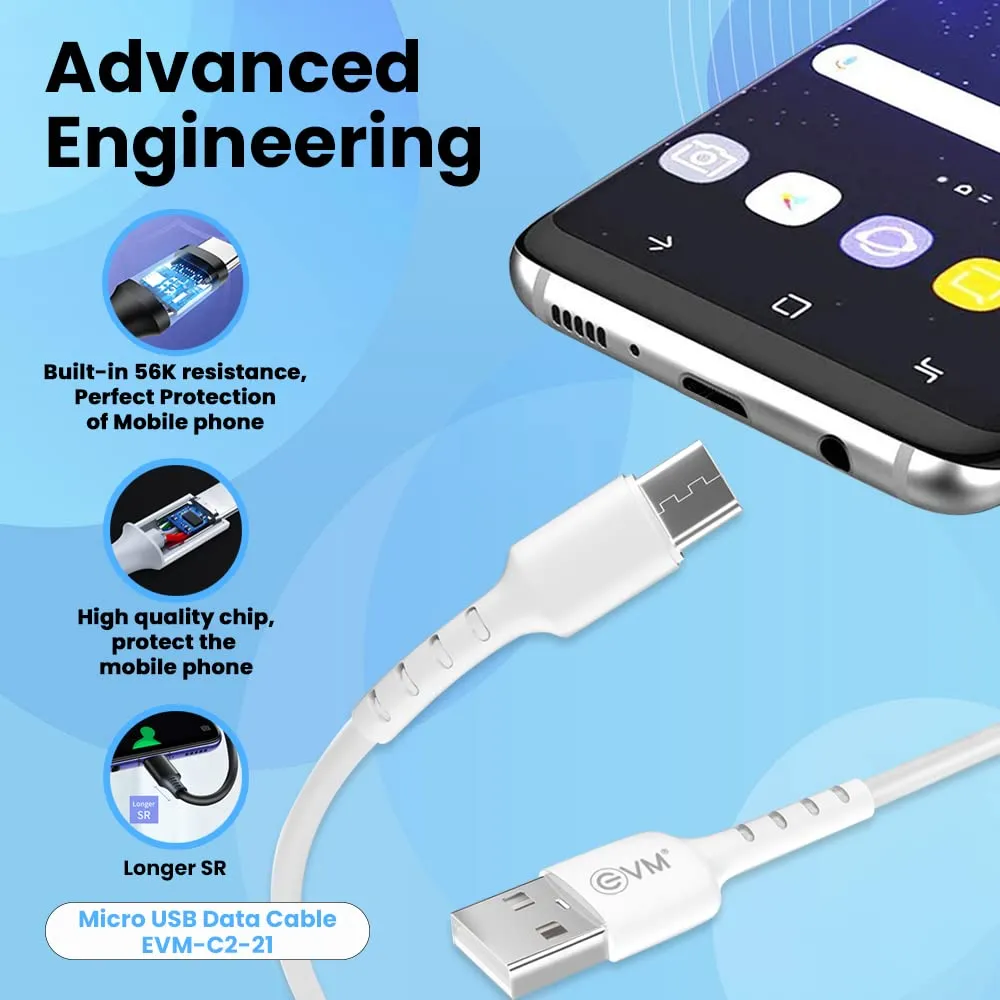 EVM Micro USB Charge & Sync Cable EVM-C2-21-W view 3